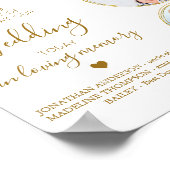 Huwelijksherdenkingscustom Goud 3 Foto Hemel Gedic Poster (Hoek)