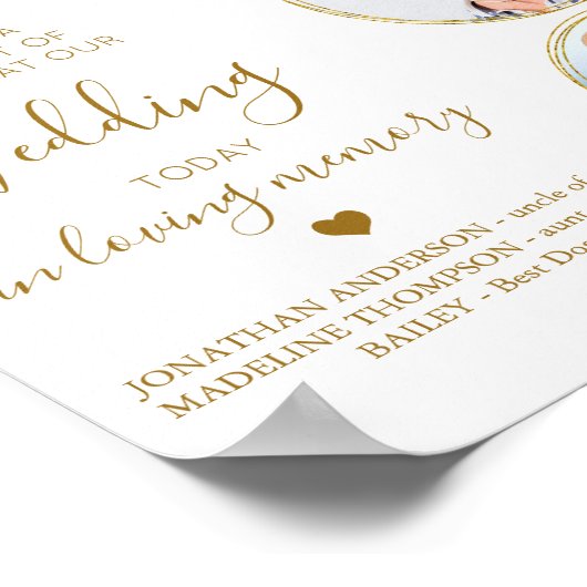 Huwelijksherdenkingscustom Goud 3 Foto Hemel Gedic Poster (Hoek)