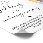 Huwelijksherinnering Custom 4 Foto Collage Hemel Poster (Hoek)