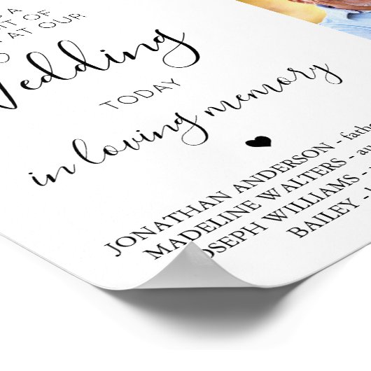 Huwelijksherinnering Custom 4 Foto Collage Hemel Poster (Hoek)