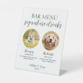 Huwelijkshond Signature Drink Pedestal Sign 8x10 Reclamebord Met Voetstuk (Voorkant)