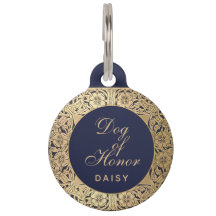 Huwelijkshond van Eer Navyblauw Vintage Gouden Roz