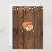 Huwelijkshout Rustieke Pompoen Herfst Herfst Uitno Kaart (Achterkant)