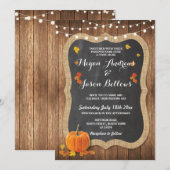 Huwelijkshout Rustieke Pompoen Herfst Krijt Kaart (Voorkant / Achterkant)