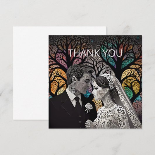 Huwelijksideeën en Geschenken Bedankkaart (Voorkant / Achterkant)