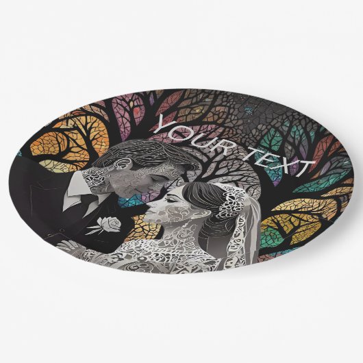 Huwelijksideeën en Geschenken Papieren Bordje (Gekanteld)