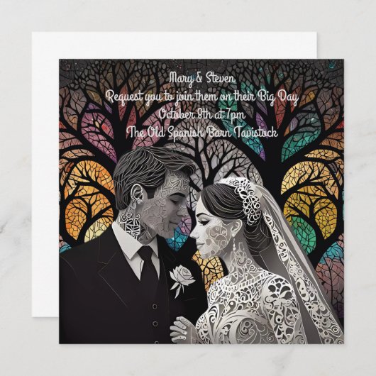 Huwelijksideeën en Geschenken Save The Date (Voorkant / Achterkant)