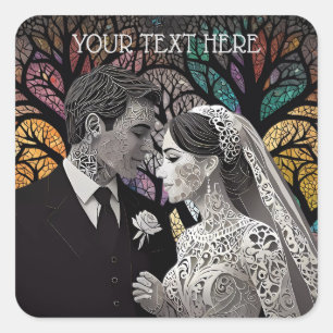 Huwelijksideeën en Geschenken Vierkante Sticker