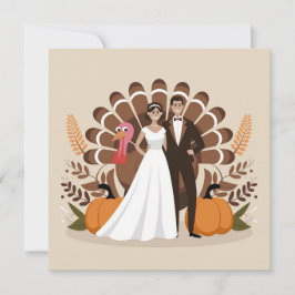 Huwelijksillustratie voor Thanksgiving Herfst Oogs Kaart