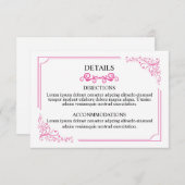 Huwelijksinfo kaart (Voorkant / Achterkant)