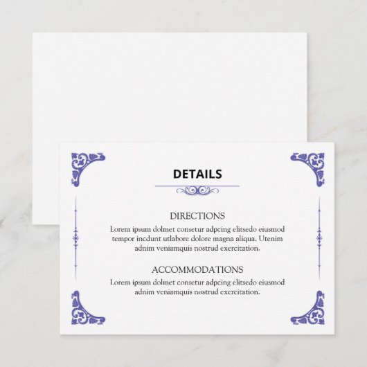 Huwelijksinfo kaart (Voorkant / Achterkant)