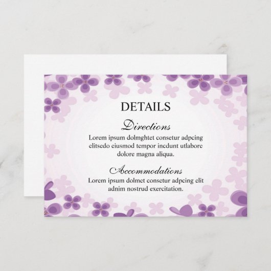 Huwelijksinfo kaart (Voorkant / Achterkant)