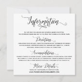 Huwelijksinformatie Elegante Scriptbijlage Kaart (Voorkant)