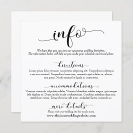 Huwelijksinformatie Elegante Scriptbijlage Kaart