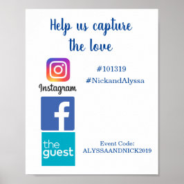 Huwelijksinformatie hashtag foto's poster