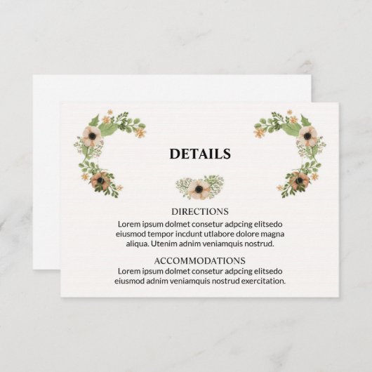 Huwelijksinformatiekaart Informatiekaartje (Voorkant / Achterkant)