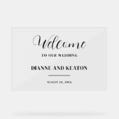 Huwelijksingang Minimalistische Bruiloft Welkom Acryl Bord (Voorkant)