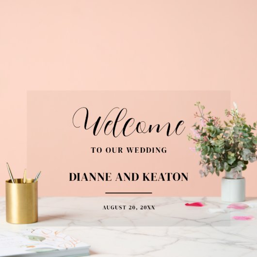 Huwelijksingang Minimalistische Bruiloft Welkom Acryl Bord (Huwelijk)