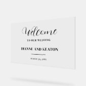 Huwelijksingang Minimalistische Bruiloft Welkom Acryl Bord (Hoek)