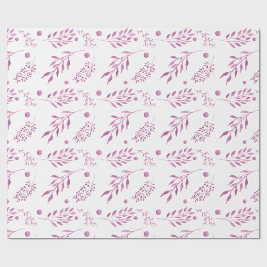 Huwelijksinpakpapier met mooie paarse bladeren cadeaupapier (Vlak)