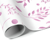 Huwelijksinpakpapier met mooie paarse bladeren cadeaupapier (Rol Hoek)