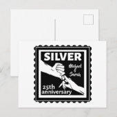 Huwelijksjubileum 25 jaar zilver briefkaart (Voorkant / Achterkant)