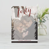 Huwelijksjubileum 40 jaar Modern Foto Kaart (Staand voorkant)