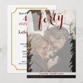 Huwelijksjubileum 40 jaar Modern Foto Kaart (Voorkant / Achterkant)