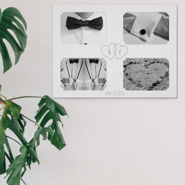 Huwelijksjubileum 4 Foto Collage Herinneringsposte Poster