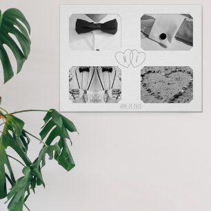 Huwelijksjubileum 4 Foto Collage Herinneringsposte Poster