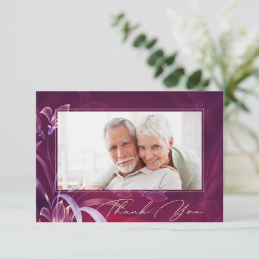 Huwelijksjubileum aangepaste foto bedankkaart (Staand voorkant)