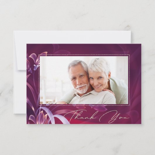 Huwelijksjubileum aangepaste foto dankkaart bedankkaart (Voorkant)