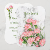 Huwelijksjubileum Anjer Tuin Bloem Uitnodiging (Voorkant / Achterkant)