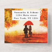 Huwelijksjubileum Berkenschors Herfst Bladeren All In One Uitnodiging (Achterkant)