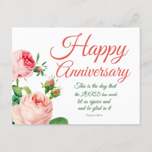 Huwelijksjubileum Bloemrijk Psalm 118:24   Briefkaart