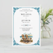 Huwelijksjubileum Eet Strandstoelen Kaart (Staand voorkant)