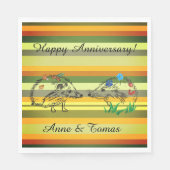 Huwelijksjubileum  Egels Papieren Servetten (Voorkant)