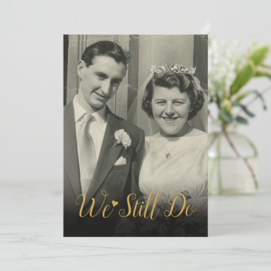 Huwelijksjubileum Foto Elke Jaar Doen We Nog Steed Kaart (Staand voorkant)