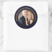Huwelijksjubileum FOTO Stickers Navy Goud (Tas)