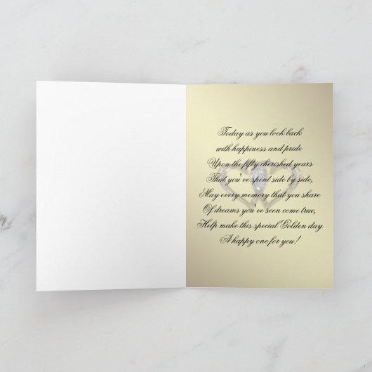 Huwelijksjubileum Foto Wenskaart Vijftigjarig Huwe Kaart (Binnen)