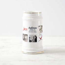 Huwelijksjubileum FOTOCOLLAGE Cadeau - Modern Bierpul