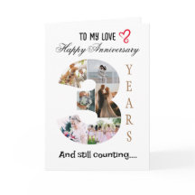 Huwelijksjubileum fotokaart 3 jaar