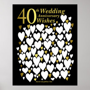 Huwelijksjubileum gastboek 40 jaar getrouwd poster