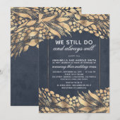 Huwelijksjubileum Goud blad Kaart (Voorkant / Achterkant)