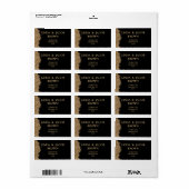 Huwelijksjubileum Gouden Nep Glitter Adres  Etiket (Full Sheet)