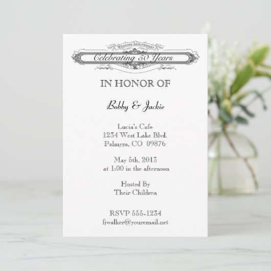 Huwelijksjubileum Kaart (Staand voorkant)