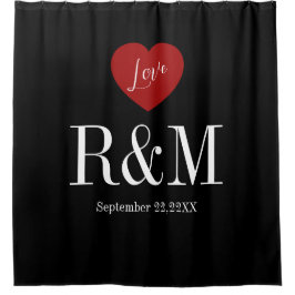 Huwelijksjubileum koppel monogram initiaal douchegordijn