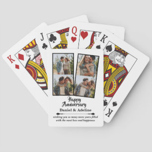 Huwelijksjubileum Liefde 4 Foto Collage Koppel Pokerkaarten