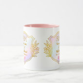 Huwelijksjubileum met gouden initialen monogram mok (Midden)