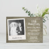 Huwelijksjubileum met vintage foto - perkament kaart (Staand voorkant)